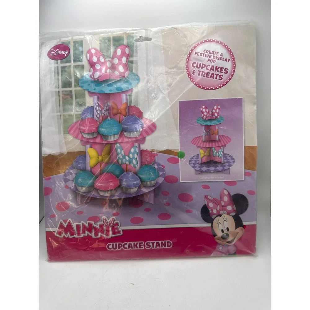 Disney‎ Minnie Mouse Cupcake Stand 3 Tier Tower Party Treat Display